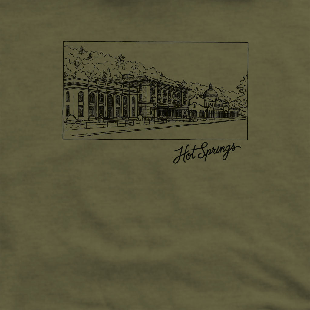 Hot Springs Line Drawing Crewneck Sweatshirt