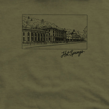 Hot Springs Line Drawing Crewneck Sweatshirt