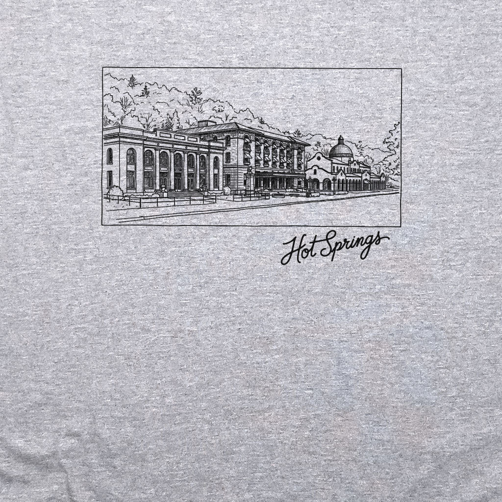 Hot Springs Line Drawing Crewneck Sweatshirt
