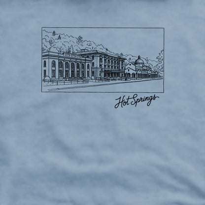 Hot Springs Line Drawing Crewneck Sweatshirt