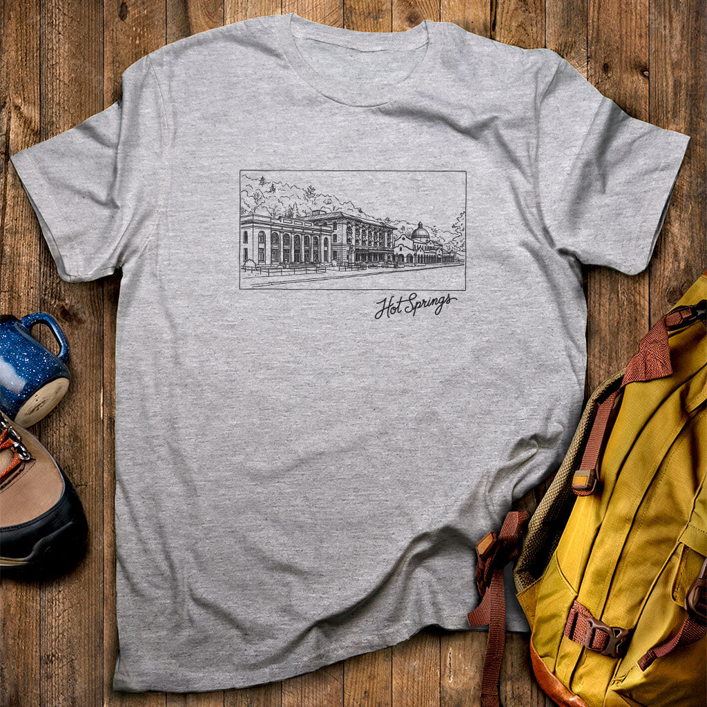 Hot Springs Line Drawing T-Shirt