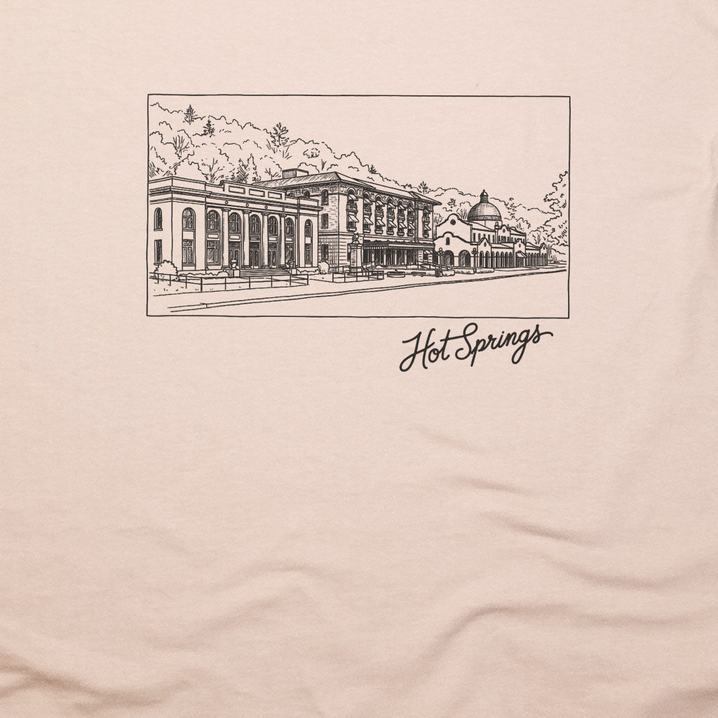Hot Springs Line Drawing T-Shirt