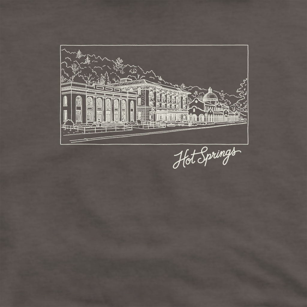 Hot Springs Line Drawing Hoodie