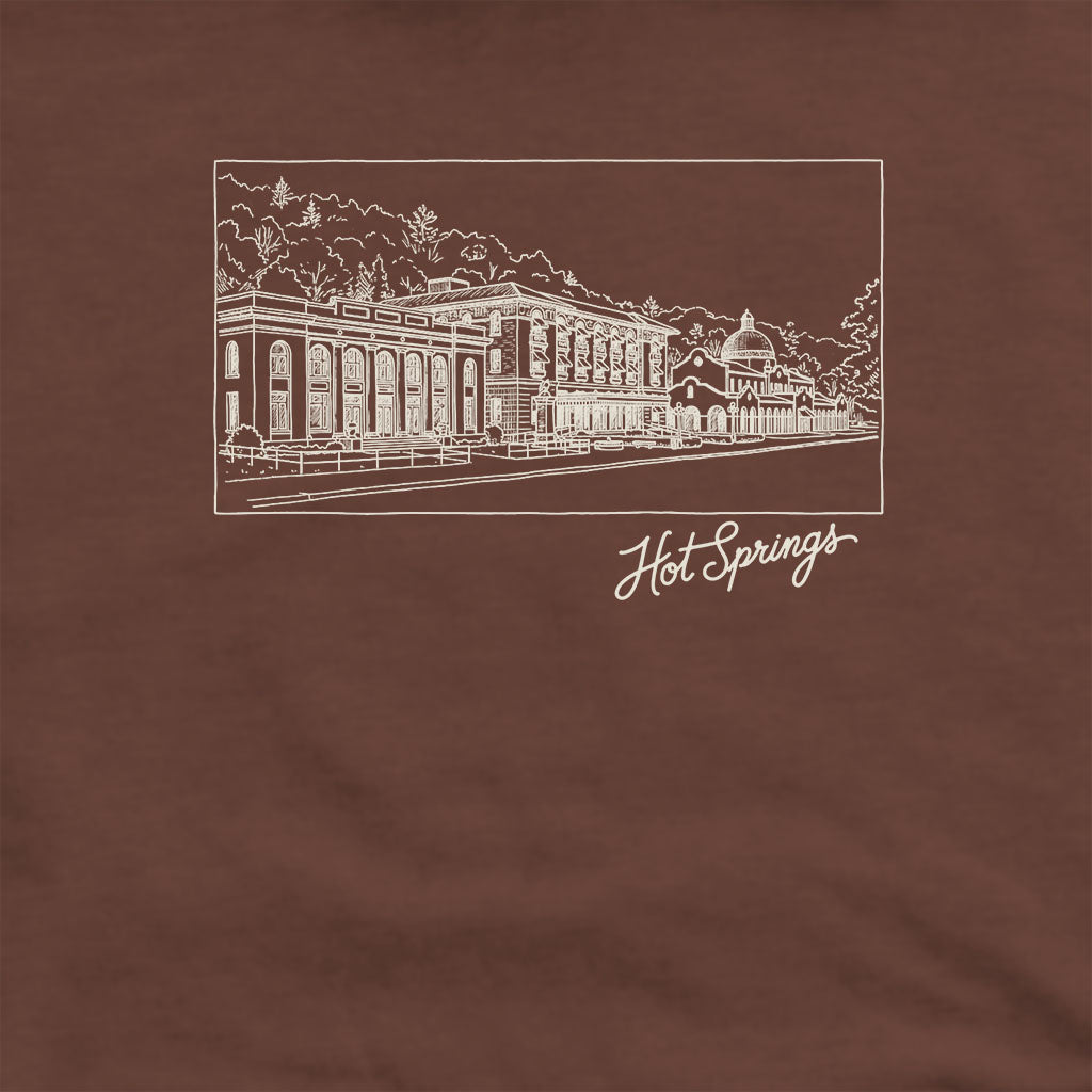 Hot Springs Line Drawing Hoodie