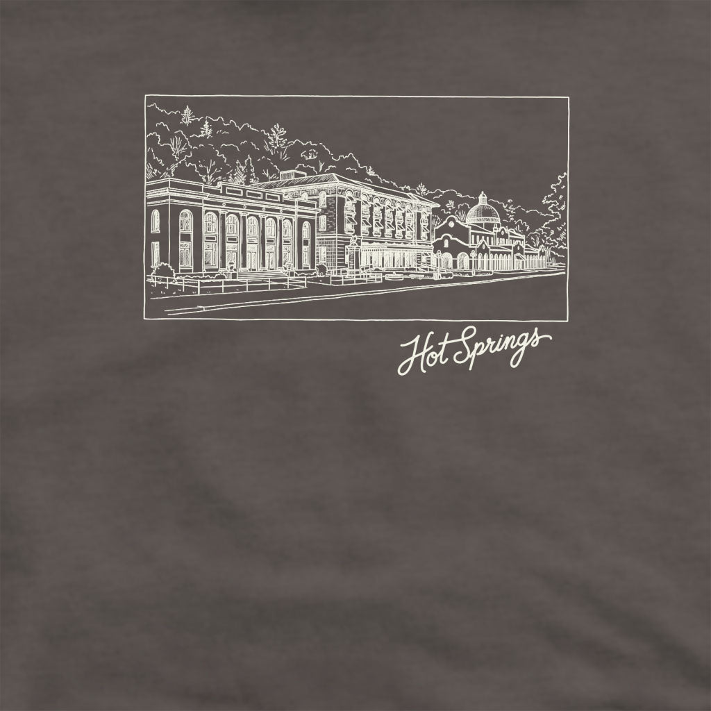 Hot Springs Line Drawing Crewneck Sweatshirt