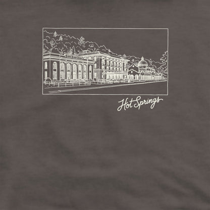 Hot Springs Line Drawing Crewneck Sweatshirt
