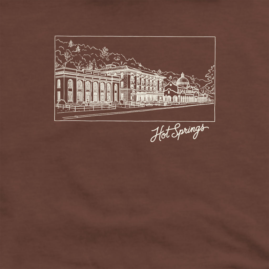 Hot Springs Line Drawing Crewneck Sweatshirt