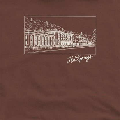 Hot Springs Line Drawing Crewneck Sweatshirt