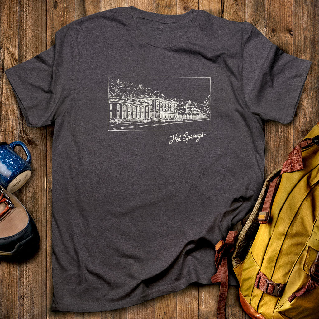 Hot Springs Line Drawing T-Shirt
