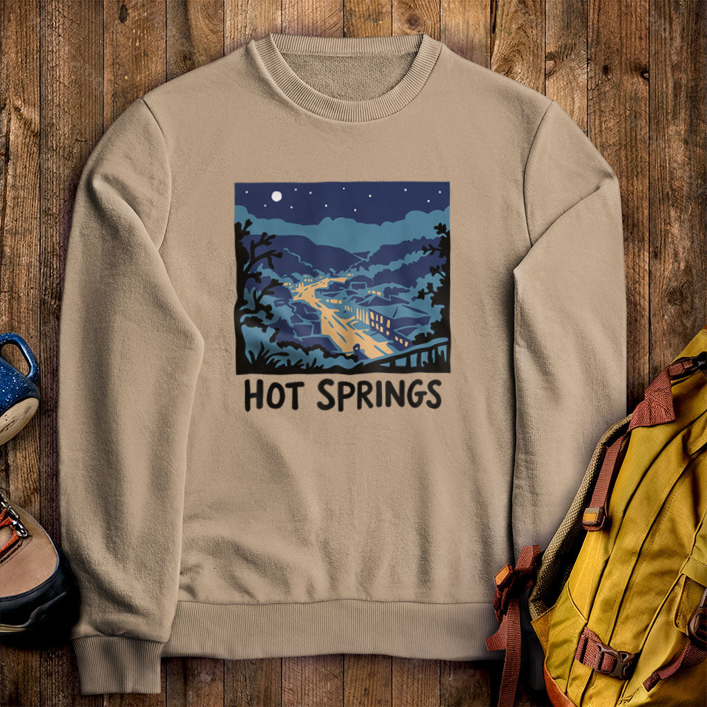 Hot Springs at Night Crewneck Sweatshirt
