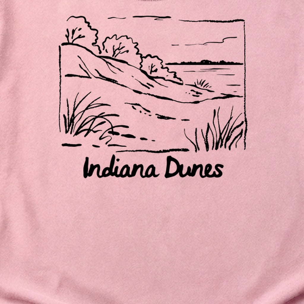 Indiana Dunes National Park Line Drawing Cotton T-Shirt