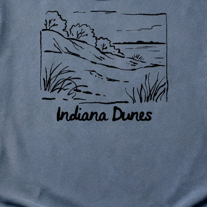 Indiana Dunes National Park Line Drawing Cotton T-Shirt