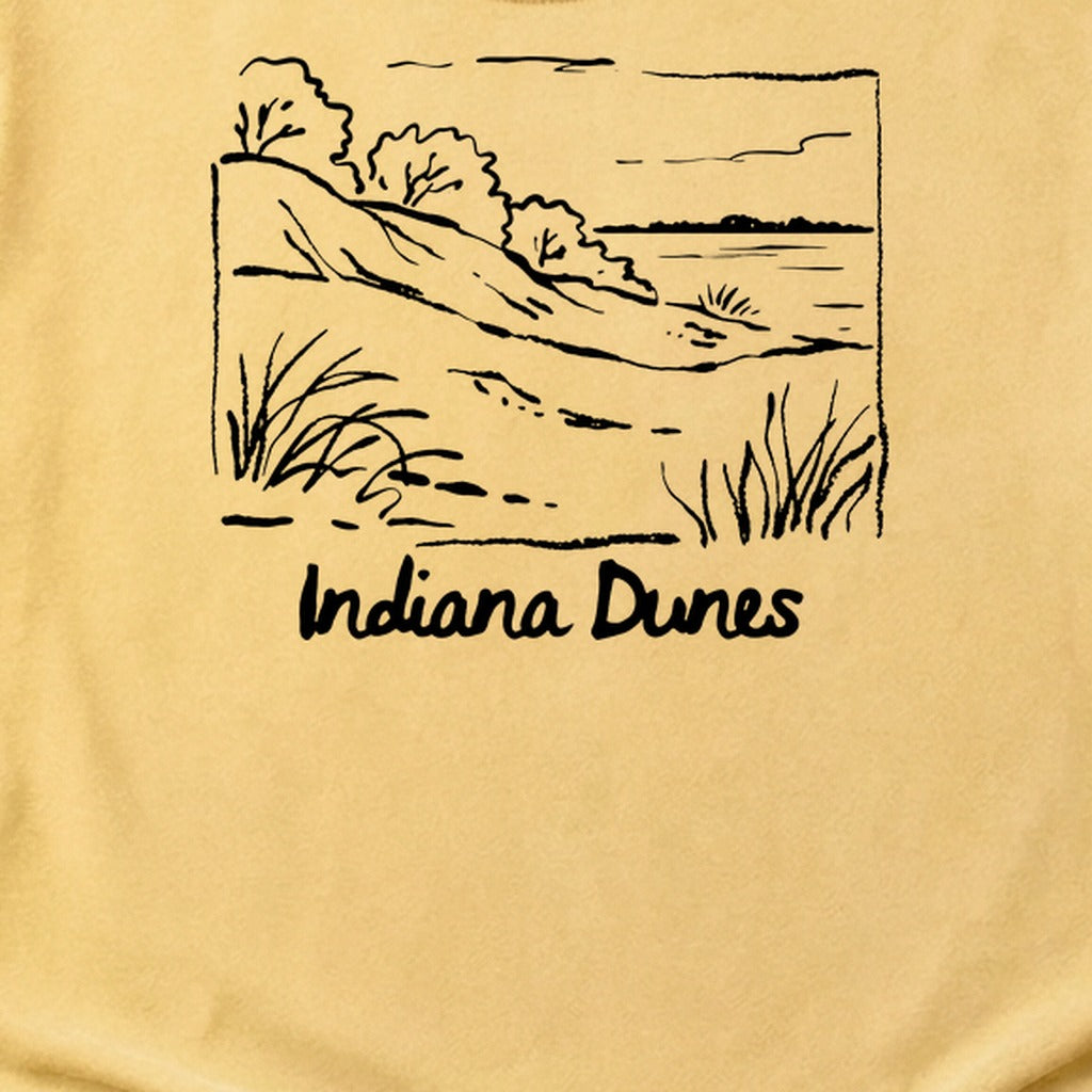 Indiana Dunes National Park Line Drawing Cotton T-Shirt