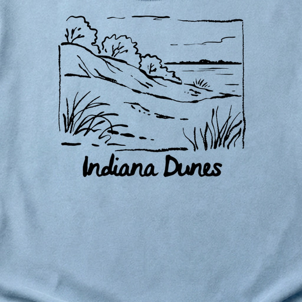 Indiana Dunes National Park Line Drawing Cotton T-Shirt