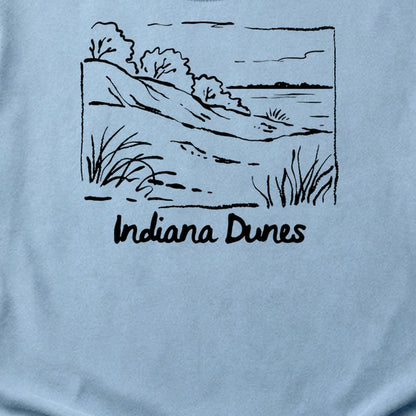 Indiana Dunes National Park Line Drawing Cotton T-Shirt