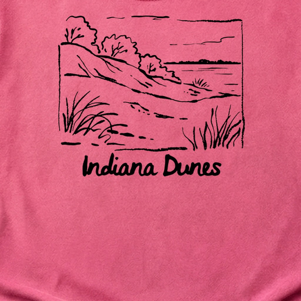 Indiana Dunes National Park Line Drawing Cotton T-Shirt