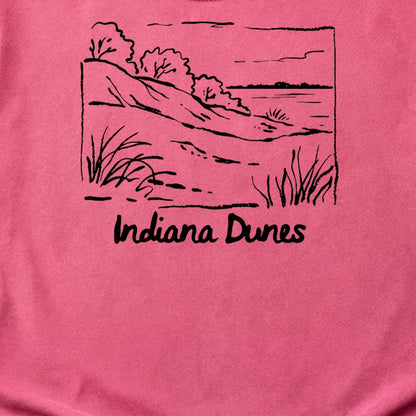 Indiana Dunes National Park Line Drawing Cotton T-Shirt