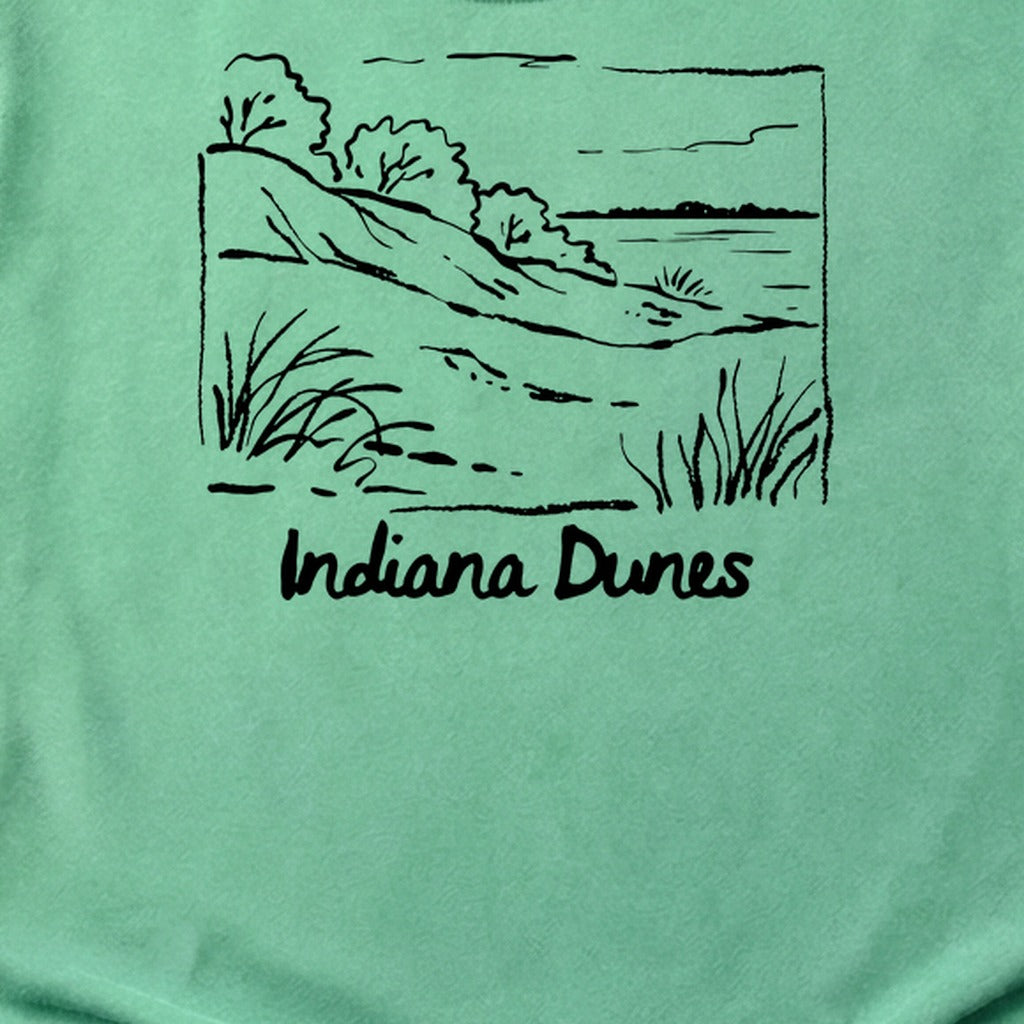 Indiana Dunes National Park Line Drawing Cotton T-Shirt