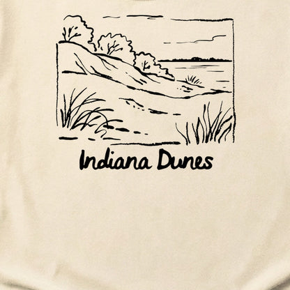 Indiana Dunes National Park Line Drawing Cotton T-Shirt