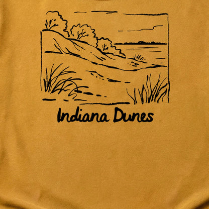 Indiana Dunes National Park Line Drawing Cotton T-Shirt