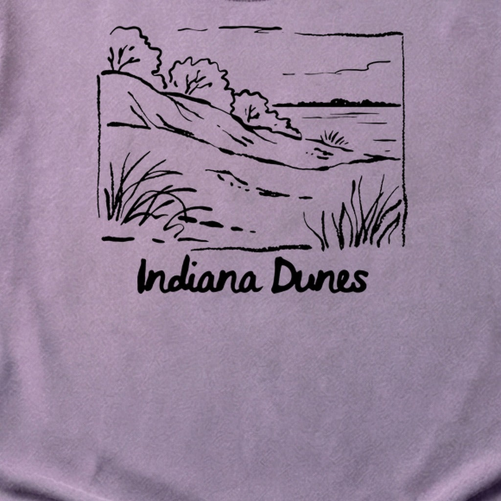 Indiana Dunes National Park Line Drawing Cotton T-Shirt