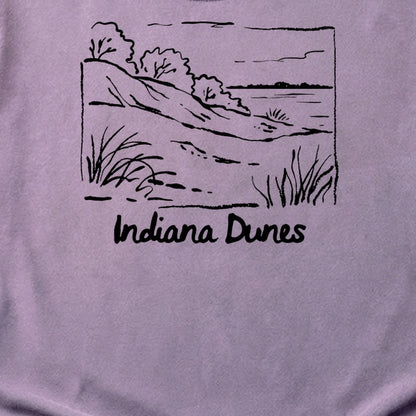 Indiana Dunes National Park Line Drawing Cotton T-Shirt