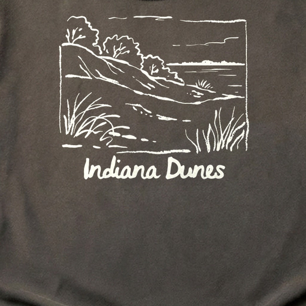 Indiana Dunes National Park Line Drawing Cotton T-Shirt