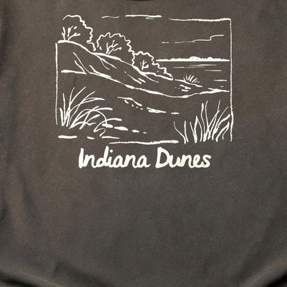 Indiana Dunes National Park Line Drawing Cotton T-Shirt
