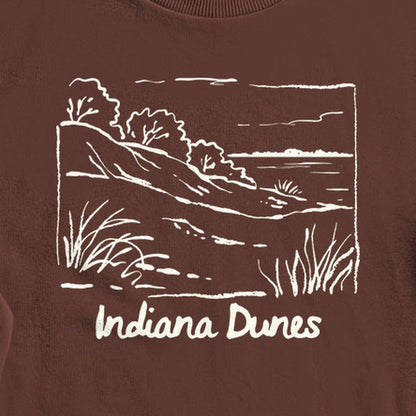Indiana Dunes National Park Line Drawing Crewneck Sweatshirt
