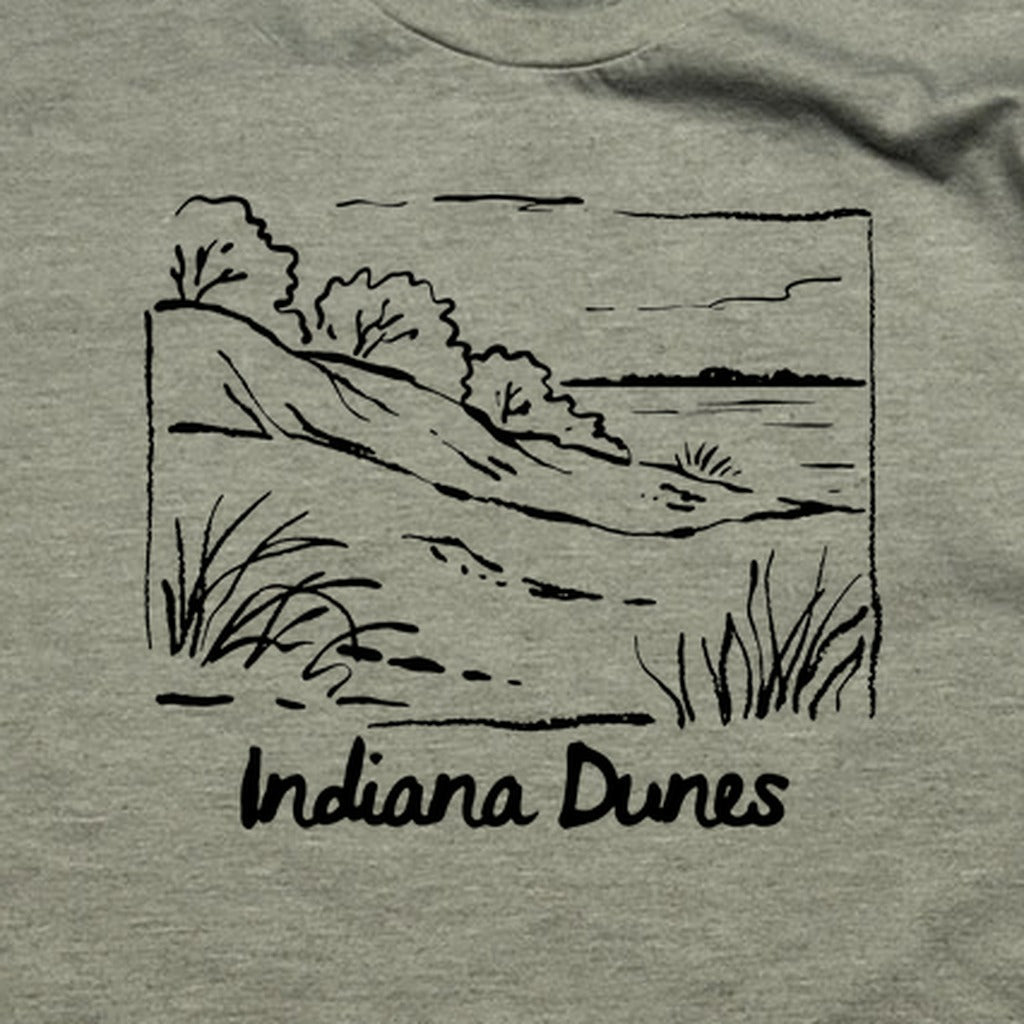 Indiana Dunes National Park Line Drawing T-Shirt