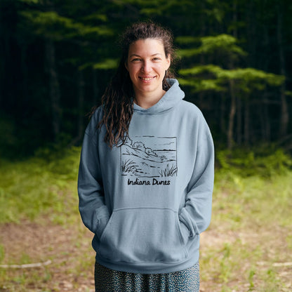 Indiana Dunes National Park Line Drawing Hoodie