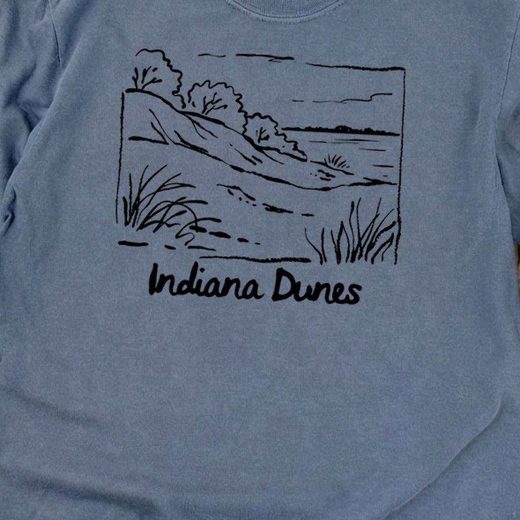 Indiana Dunes National Park Line Drawing Premium Long Sleeve