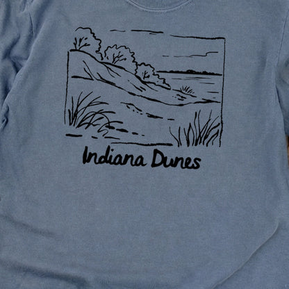 Indiana Dunes National Park Line Drawing Premium Long Sleeve