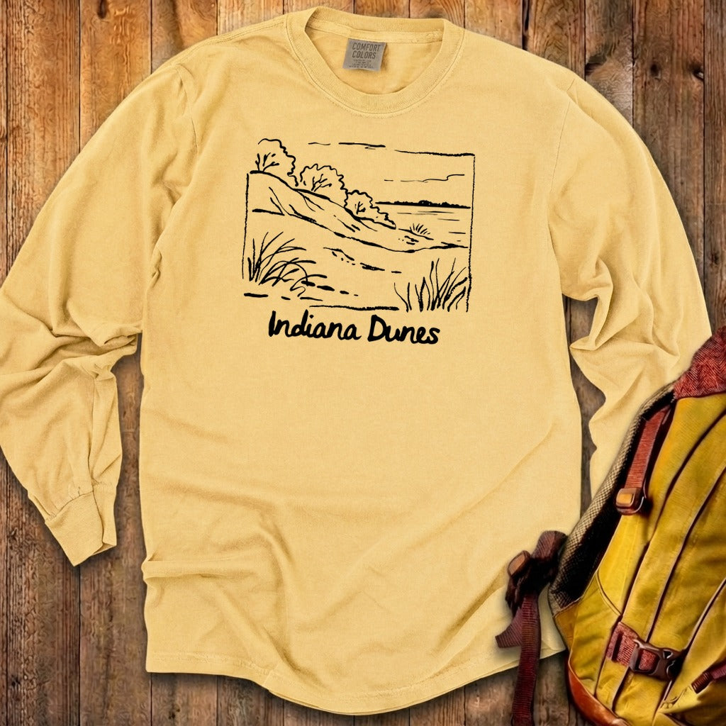 Indiana Dunes National Park Line Drawing Premium Long Sleeve