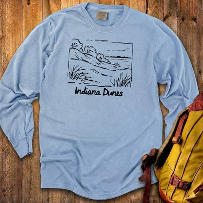 Indiana Dunes National Park Line Drawing Premium Long Sleeve