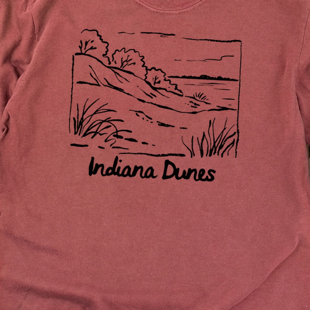 Indiana Dunes National Park Line Drawing Premium Long Sleeve