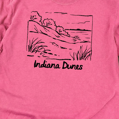 Indiana Dunes National Park Line Drawing Premium Long Sleeve