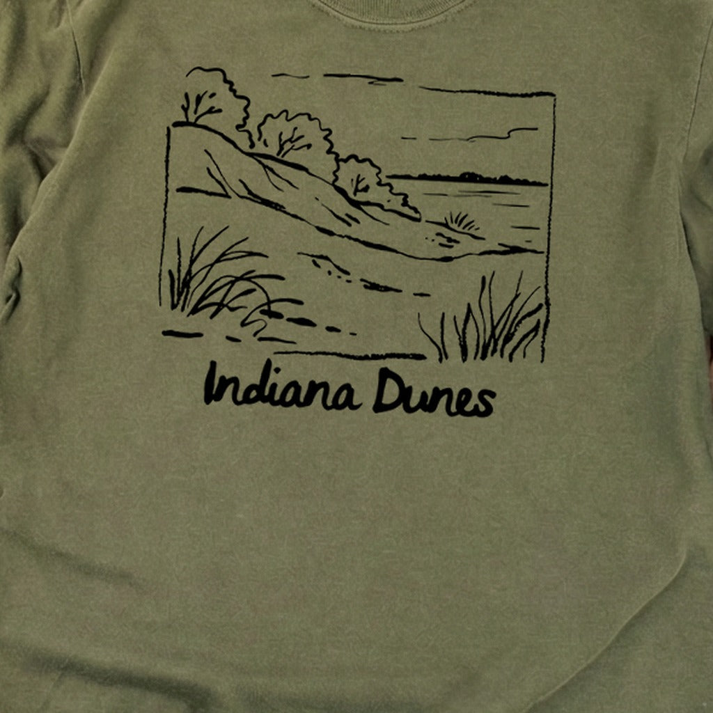 Indiana Dunes National Park Line Drawing Premium Long Sleeve