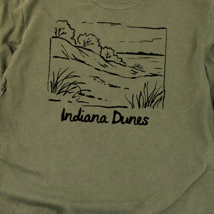 Indiana Dunes National Park Line Drawing Premium Long Sleeve