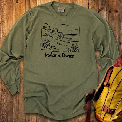Indiana Dunes National Park Line Drawing Premium Long Sleeve