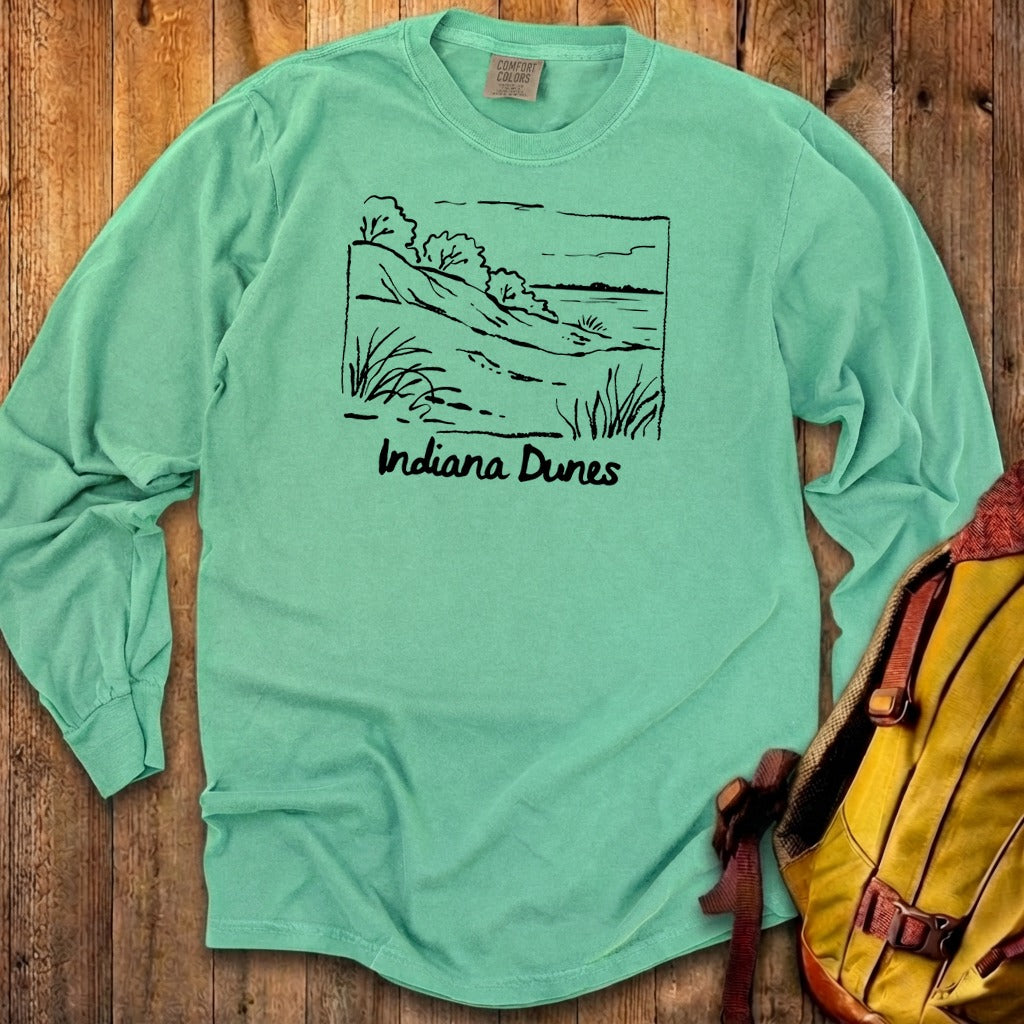 Indiana Dunes National Park Line Drawing Premium Long Sleeve
