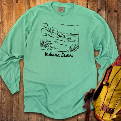 Indiana Dunes National Park Line Drawing Premium Long Sleeve