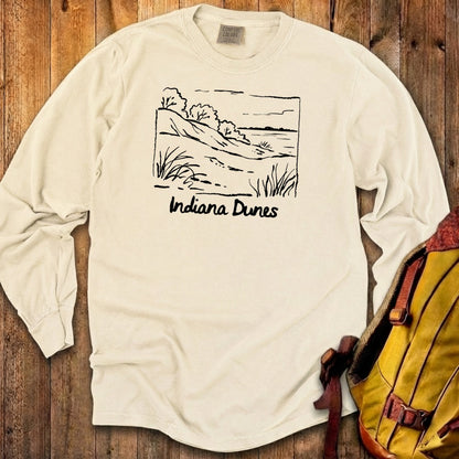 Indiana Dunes National Park Line Drawing Premium Long Sleeve