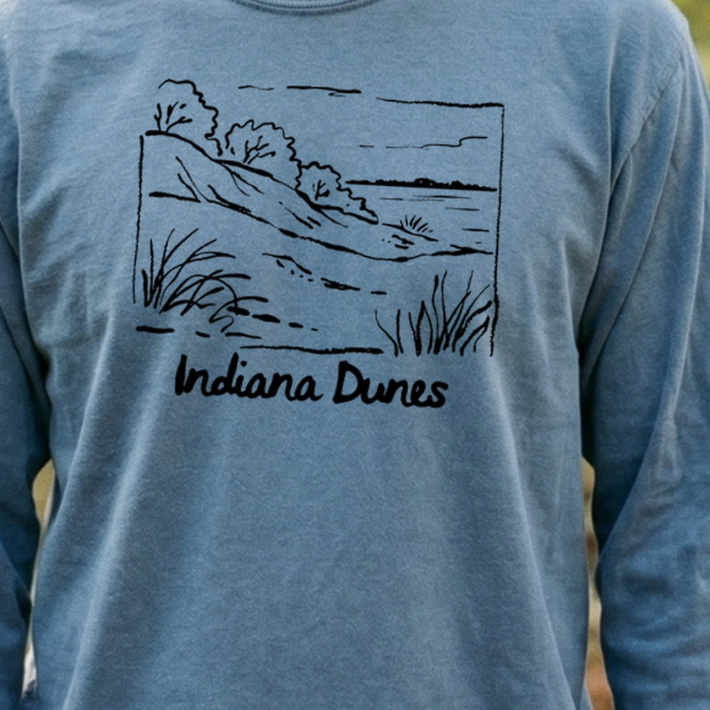Indiana Dunes National Park Line Drawing Premium Long Sleeve