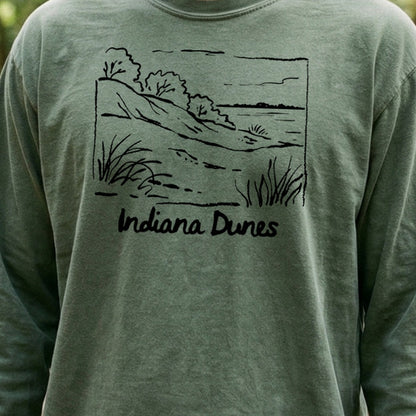Indiana Dunes National Park Line Drawing Premium Long Sleeve