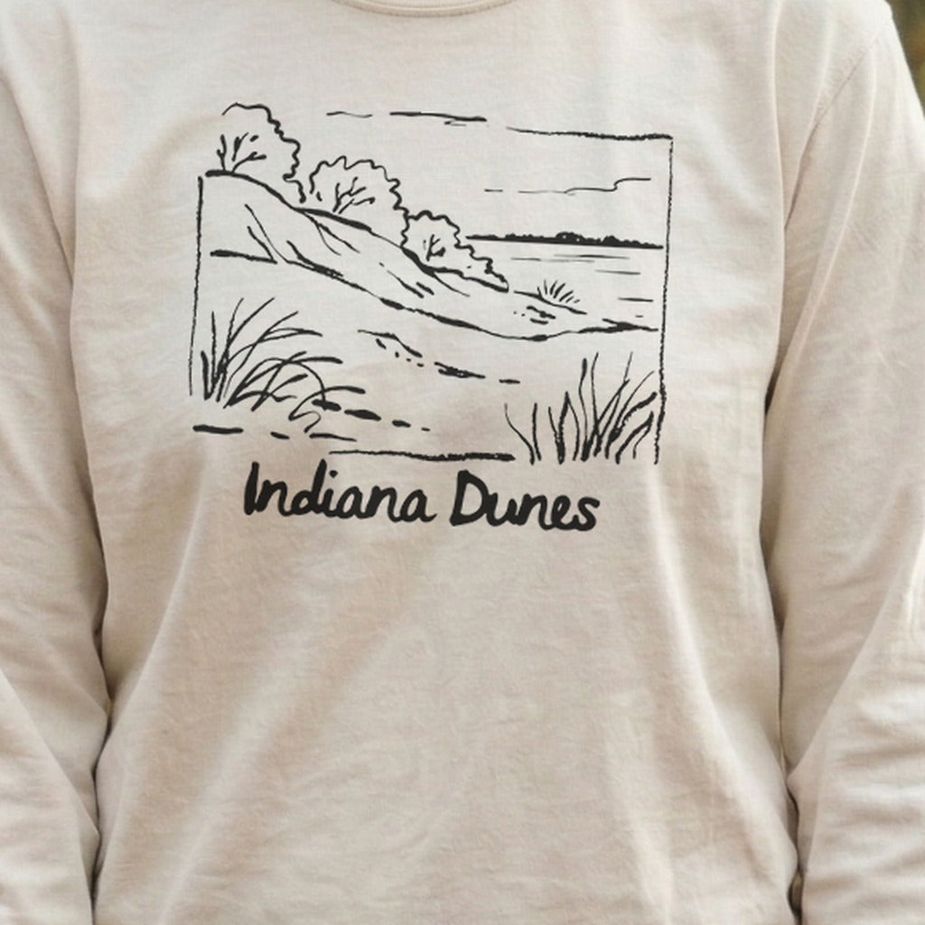 Indiana Dunes National Park Line Drawing Premium Long Sleeve