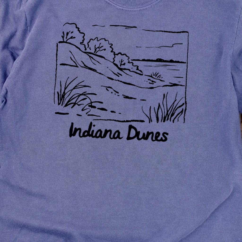 Indiana Dunes National Park Line Drawing Premium Long Sleeve