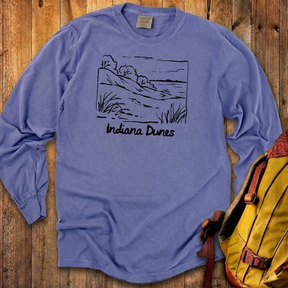 Indiana Dunes National Park Line Drawing Premium Long Sleeve