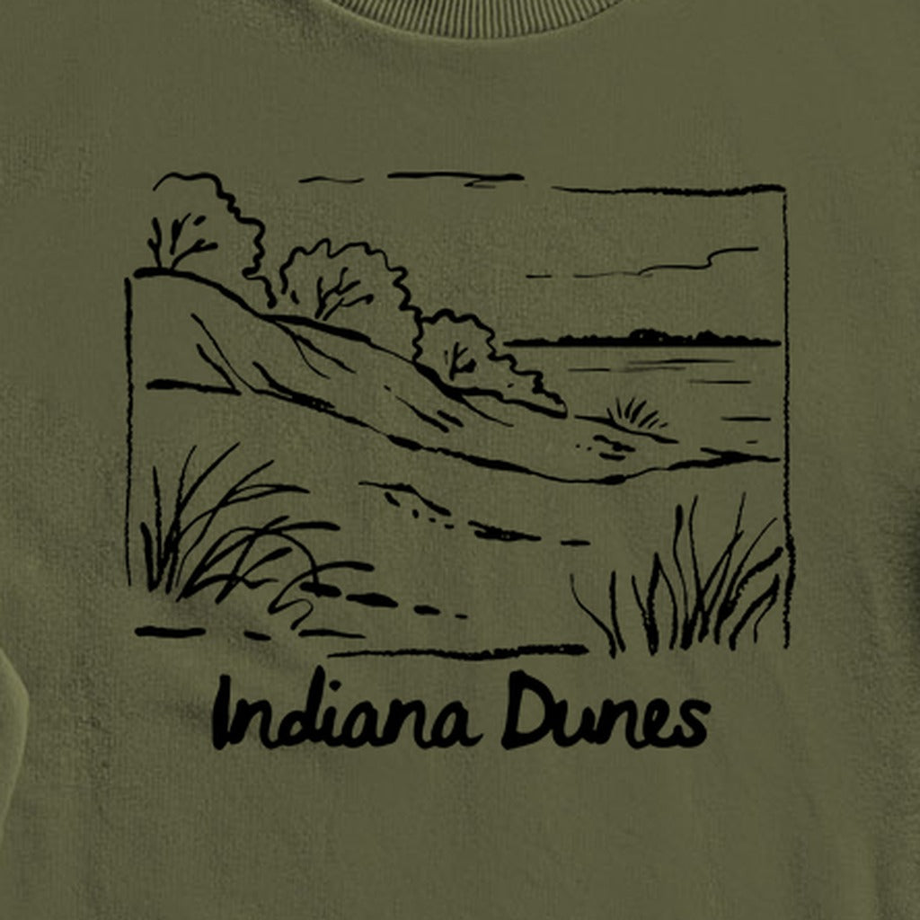 Indiana Dunes National Park Line Drawing Crewneck Sweatshirt