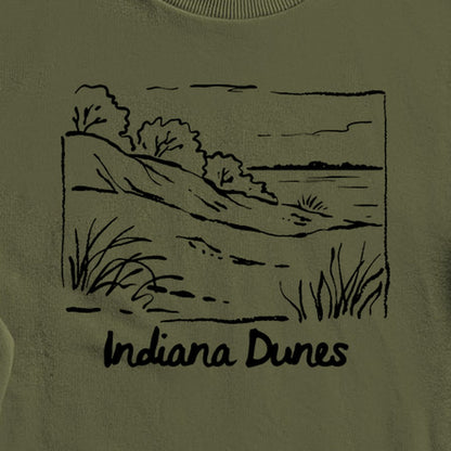 Indiana Dunes National Park Line Drawing Crewneck Sweatshirt